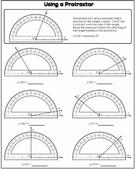 protractor printable worksheet